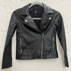 NWOT Black Faux Leather Moto Jacket Greaser Rockabilly Biker XS T-Birds Zucko